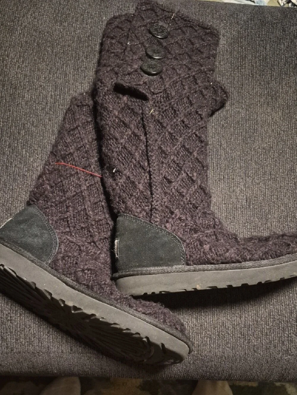 Knit Button-Accent Women's Tall Boot - Dark Brown